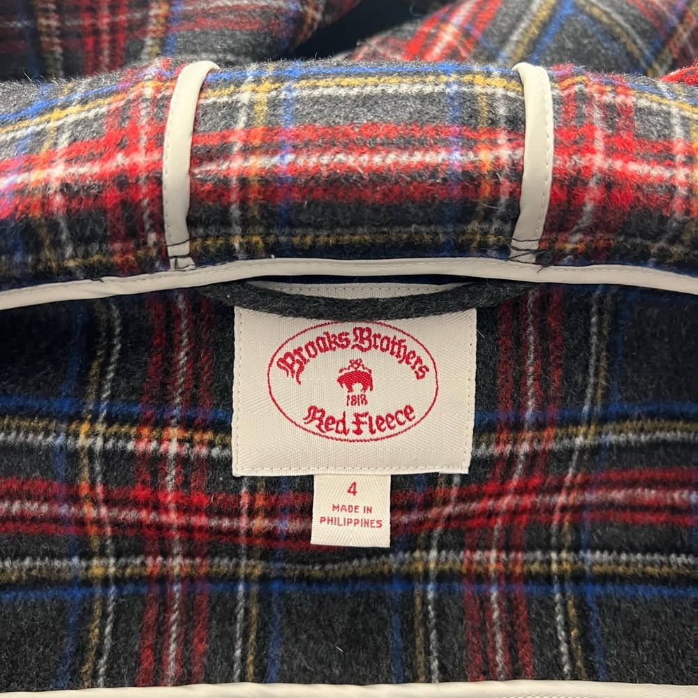 Brooks brothers red fleece gray wool coat - Picture 3 of 4